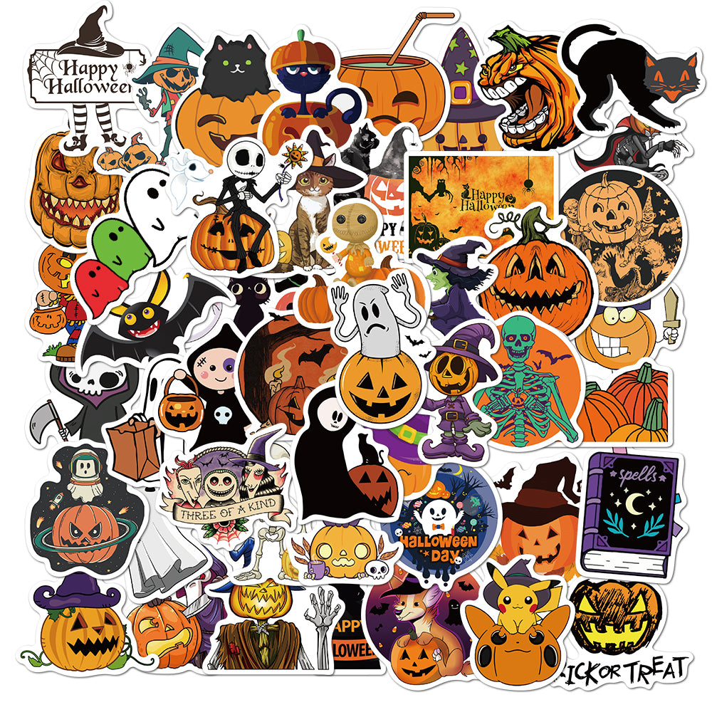 50pcs Pumpkin Halloween 2 Stickers