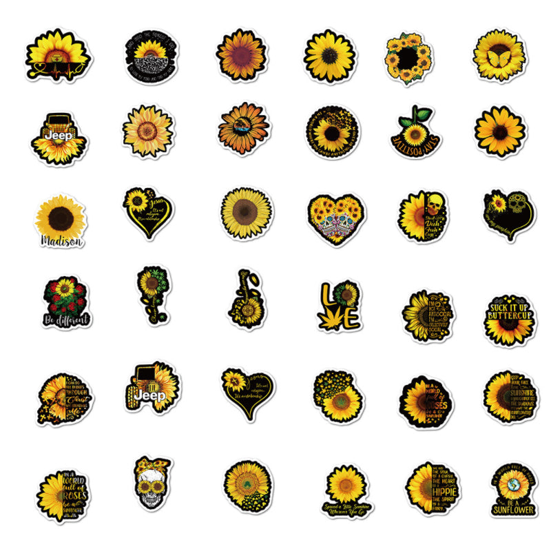 50pcs Sunflower 1 Stickers
