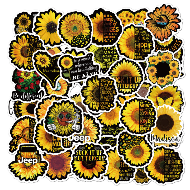 50pcs Sunflower 1 Stickers