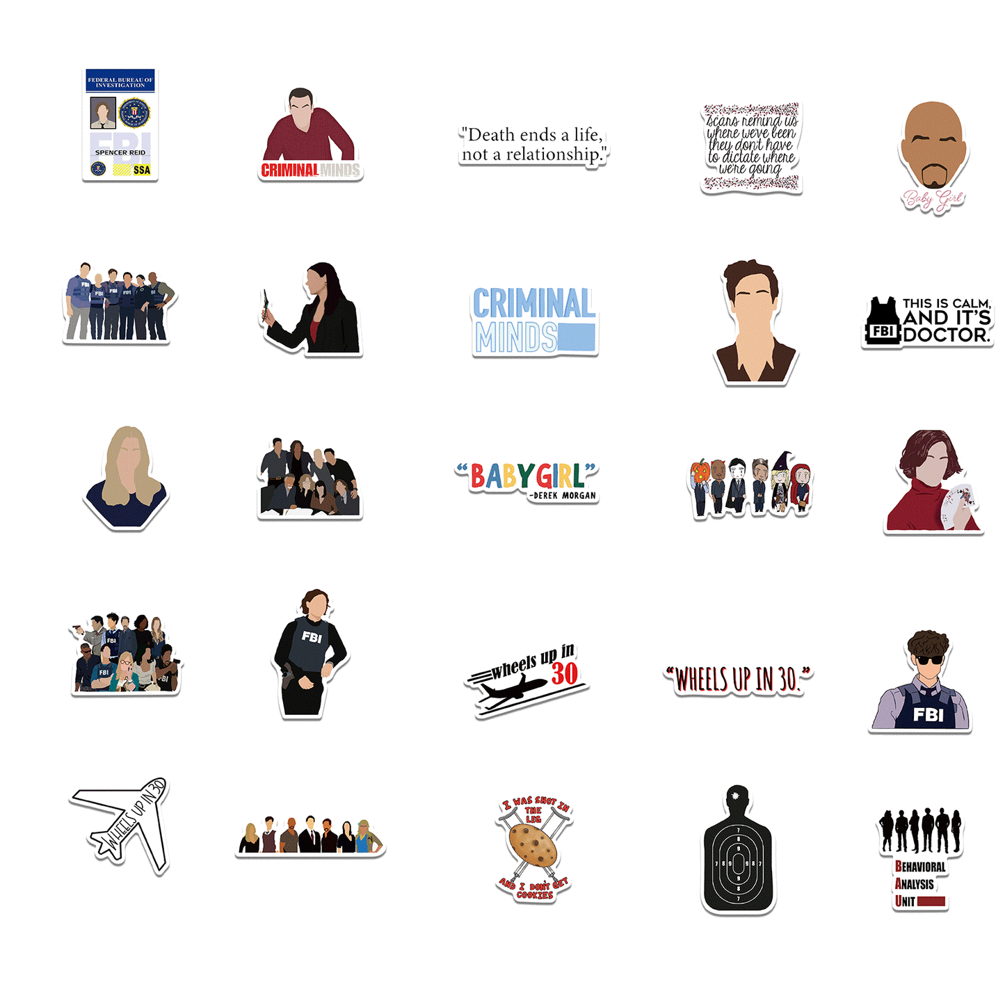 50pcs Criminal Minds Stickers