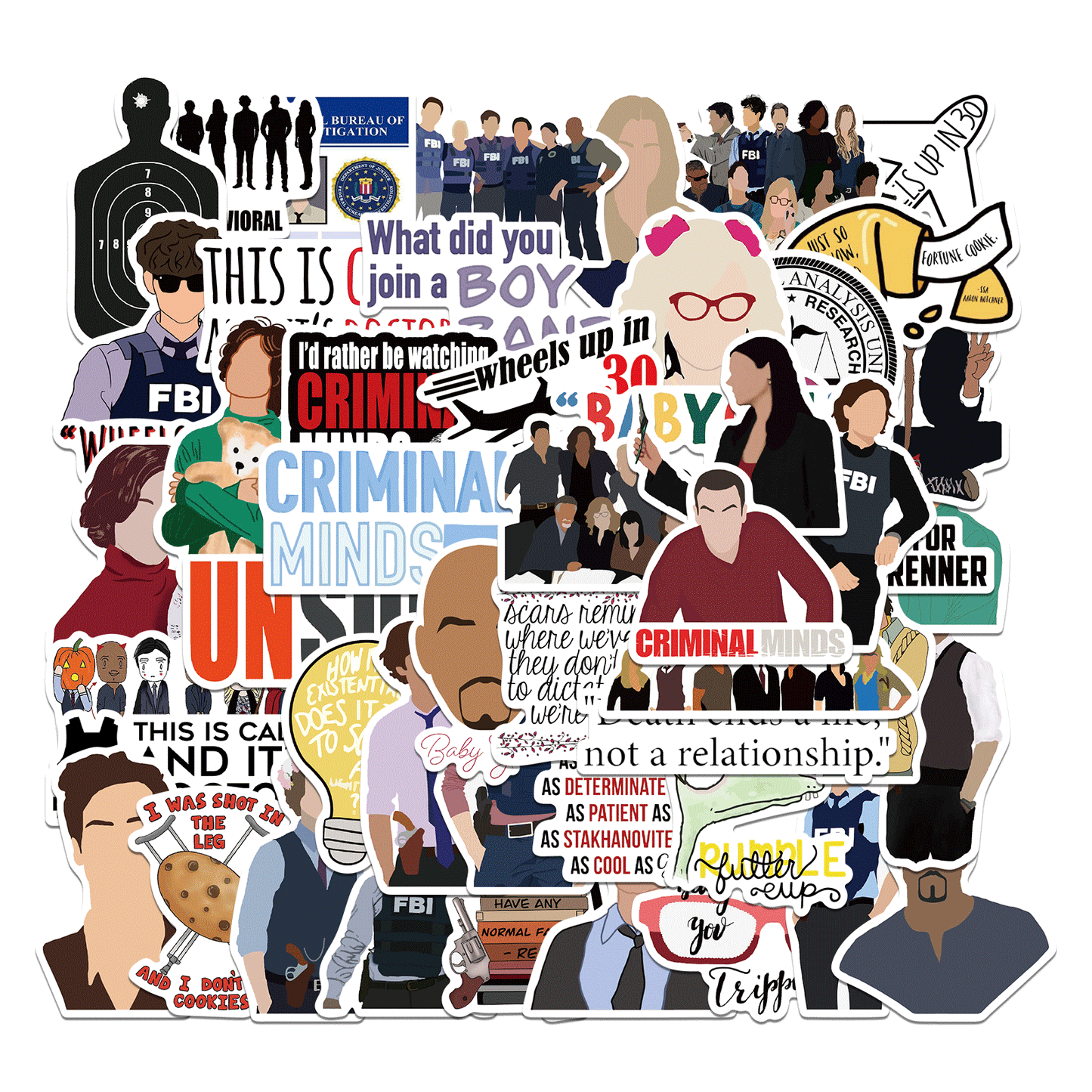50pcs Criminal Minds Stickers