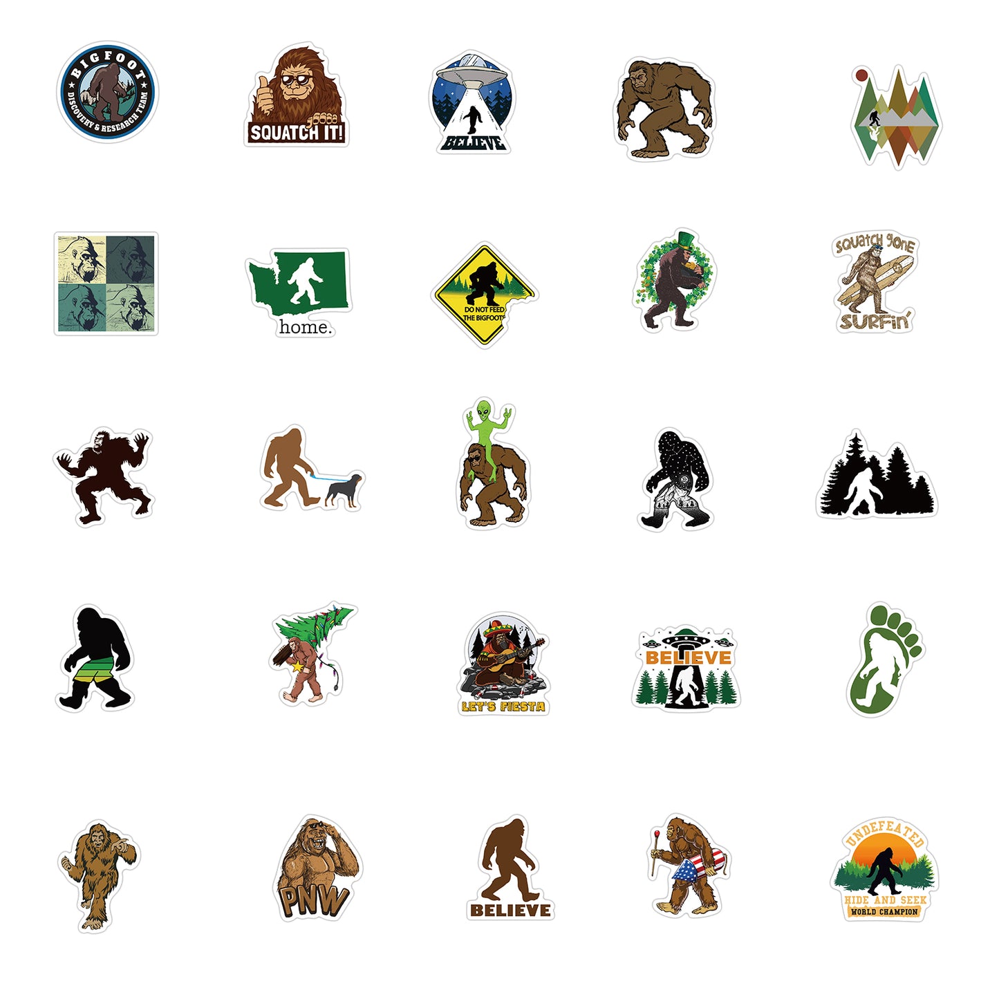 50pcs Bigfoot Stickers