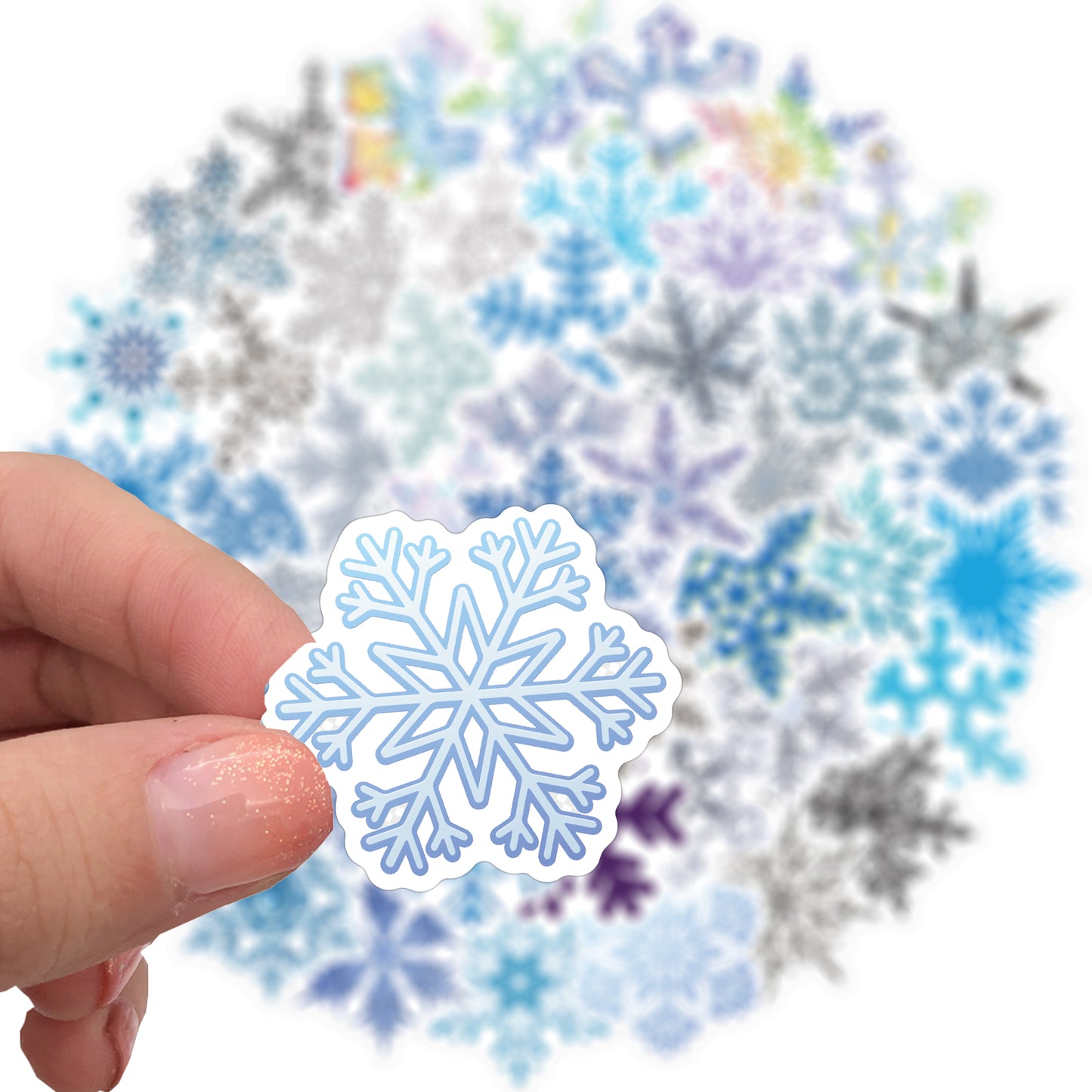 50pcs Xmas Snow Stickers