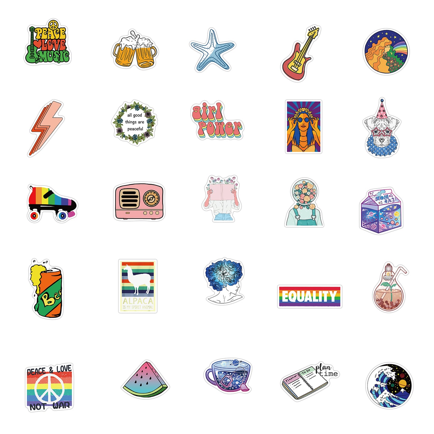 50pcs Cute INS 8 Stickers