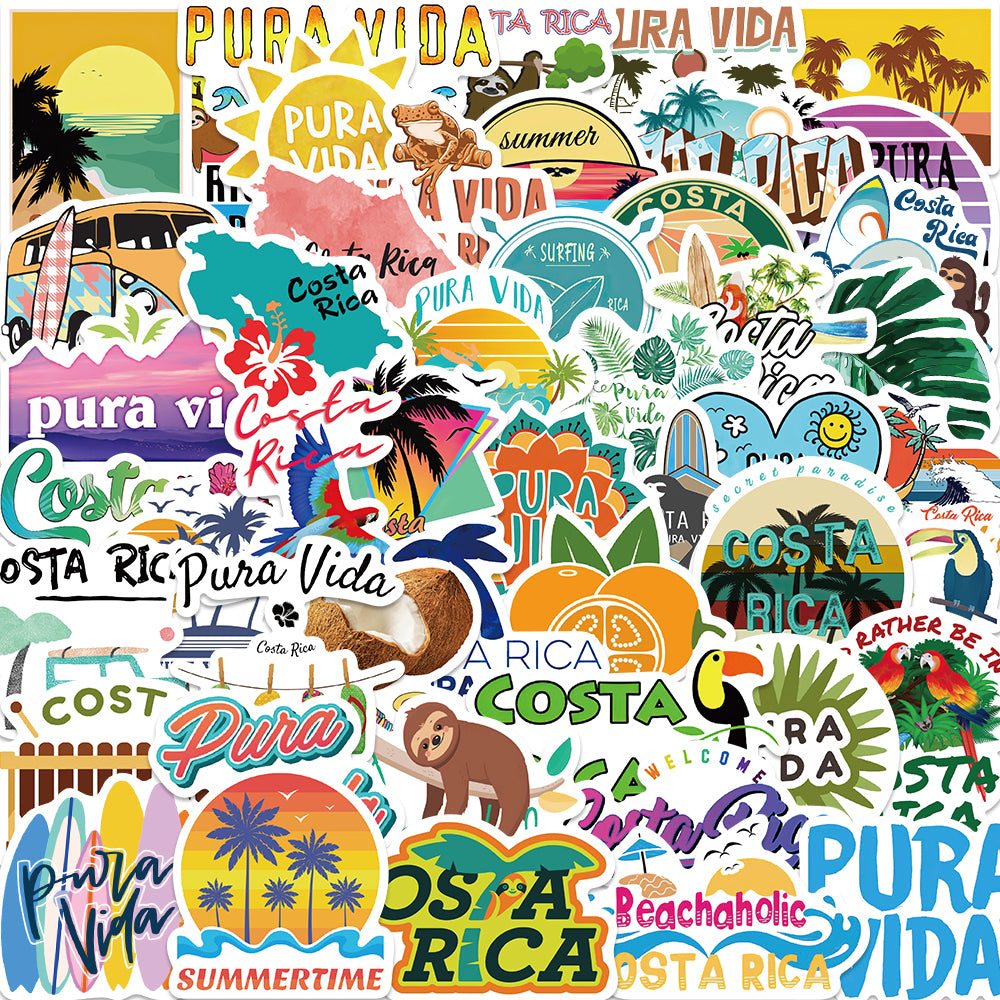 50pcs Costa Rica Stickers