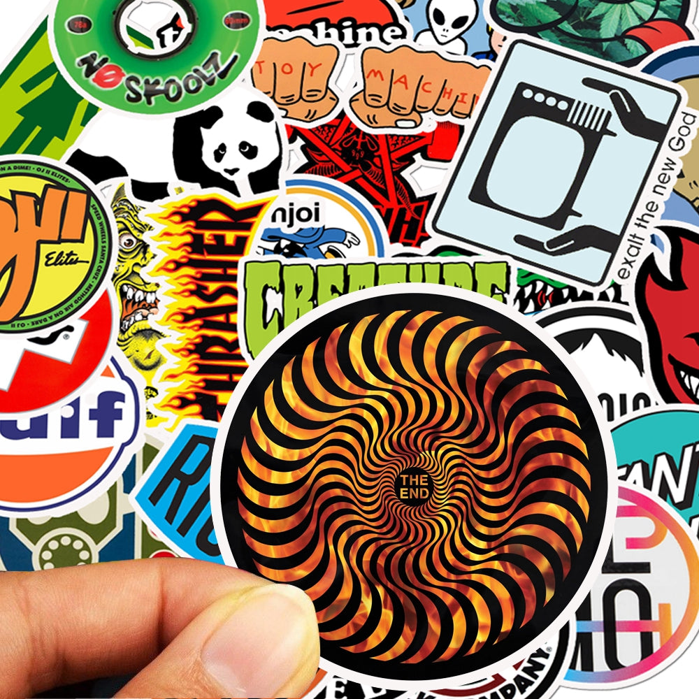 50pcs Skateboard Logo Stickers