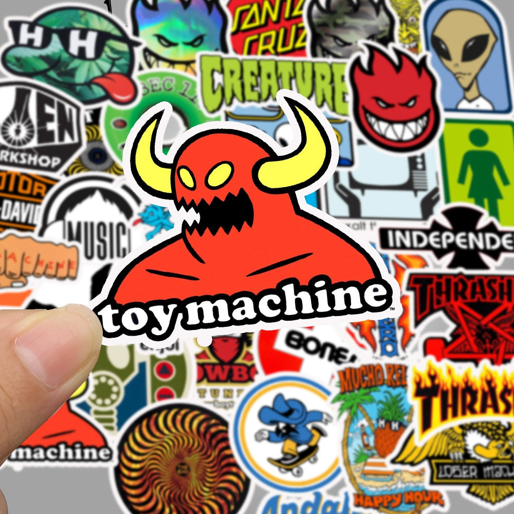 50pcs Skateboard Logo Stickers