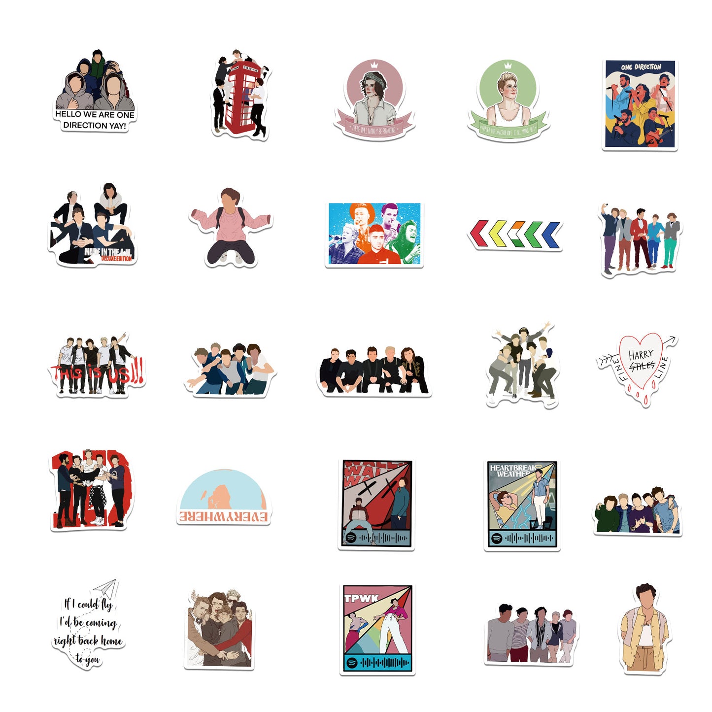 50pcs One Direction 2 Stickers