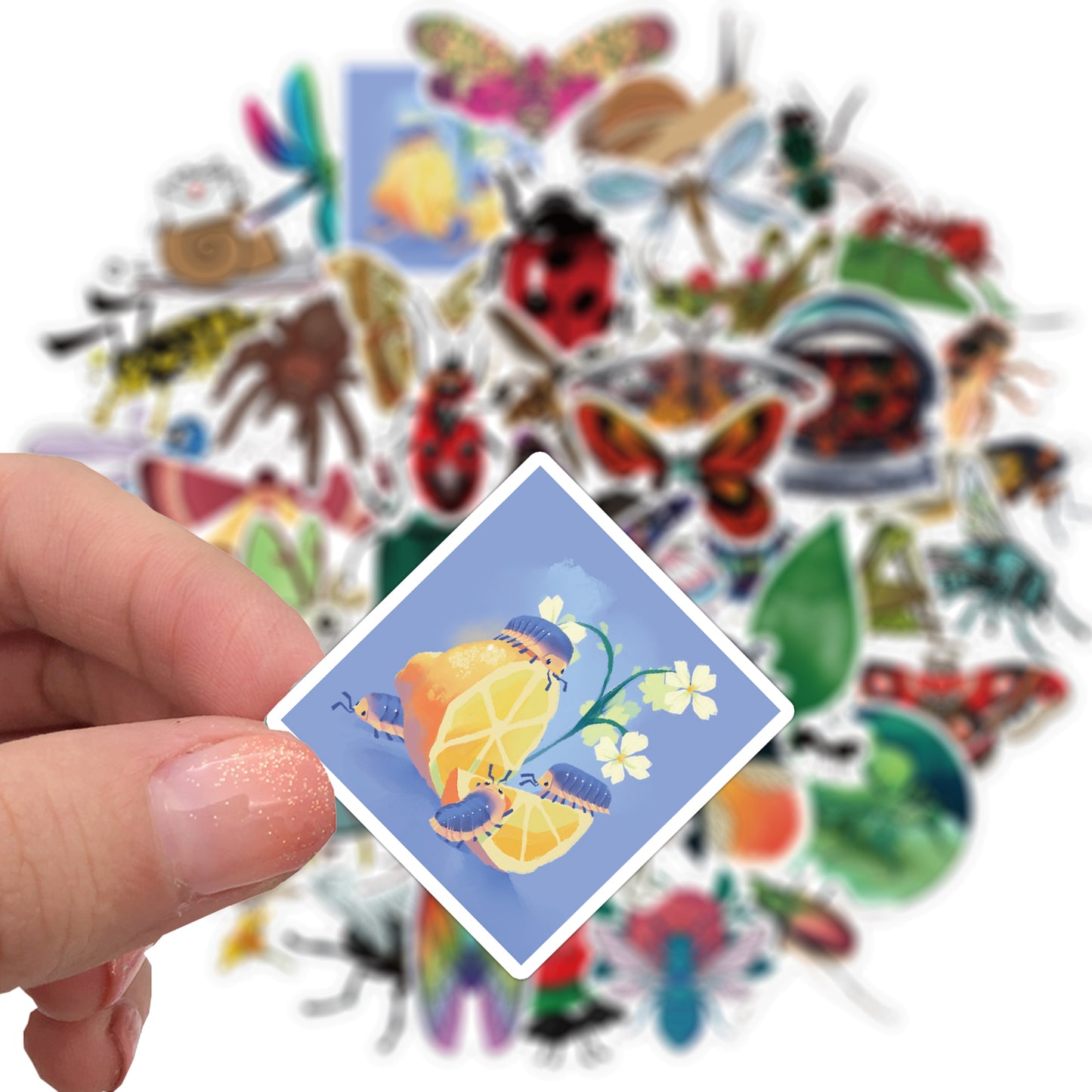 50pcs Insect Dragonflies Snail Stickers