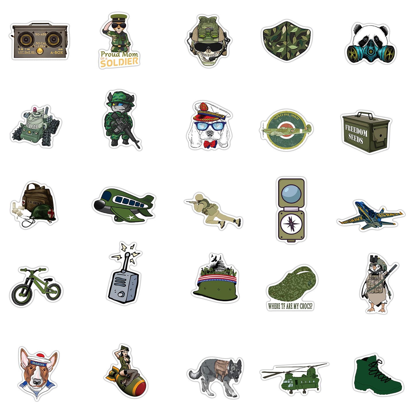 50pcs Military Army Boys Stickers
