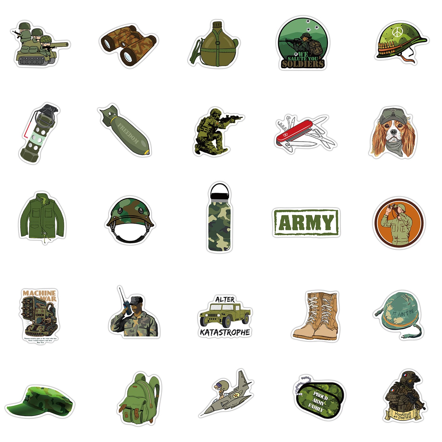 50pcs Military Army Boys Stickers