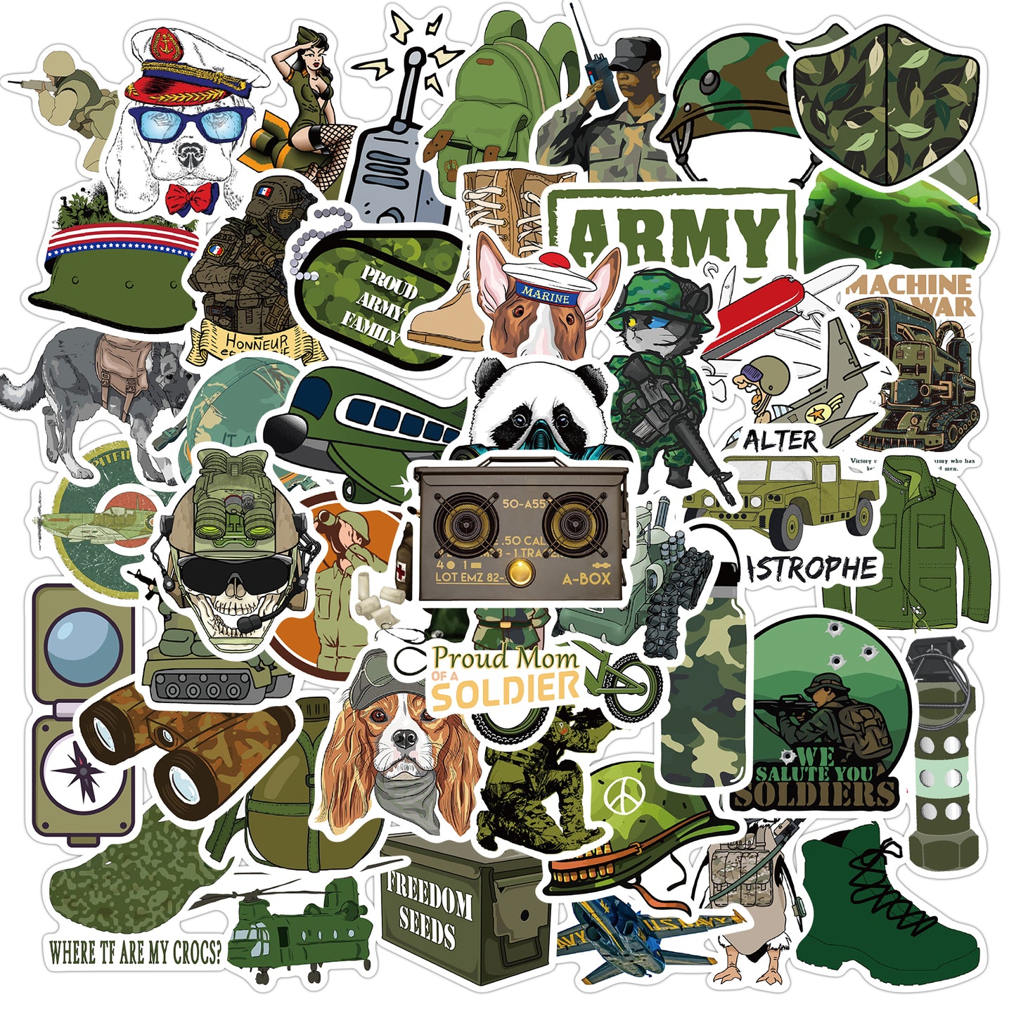 50pcs Military Army Boys Stickers