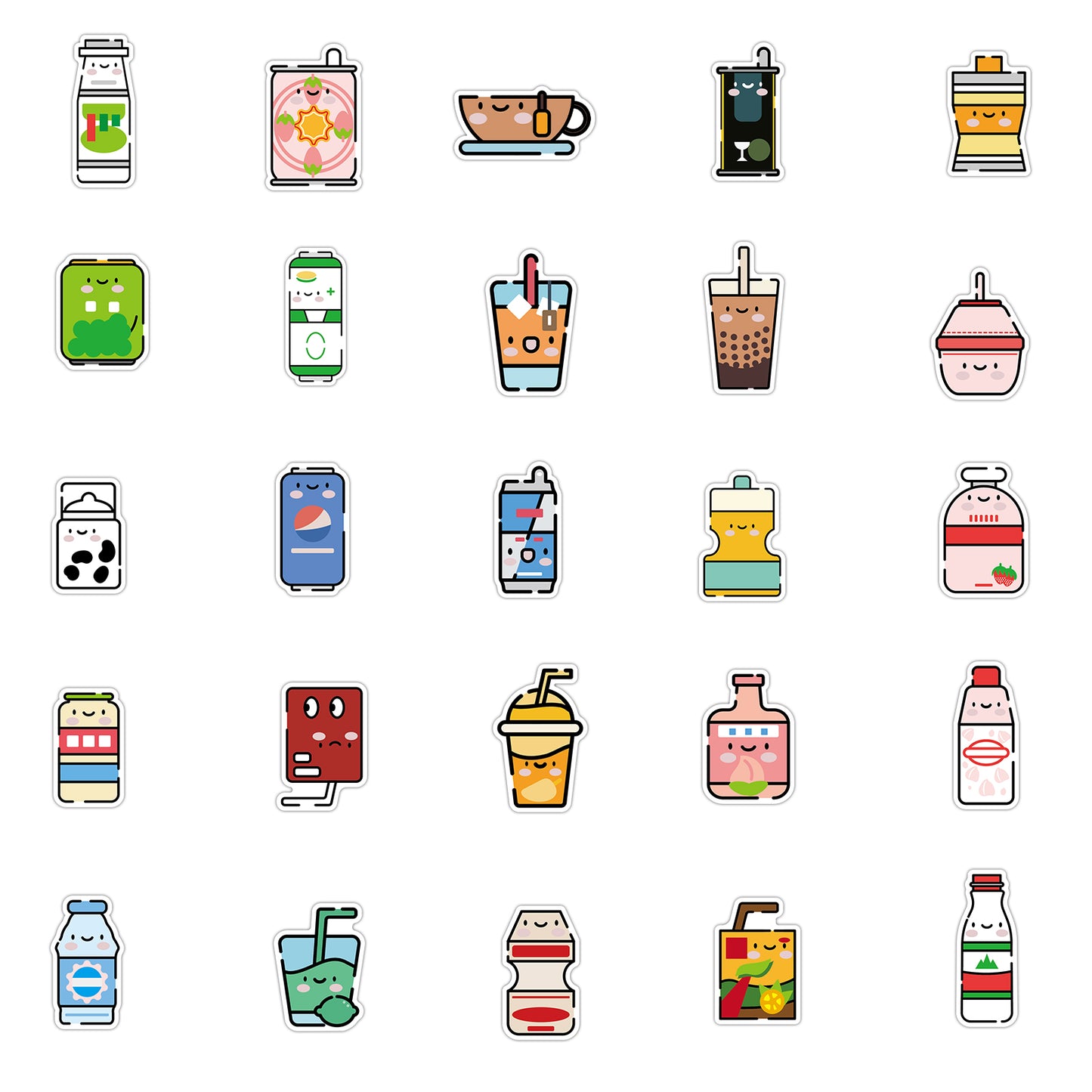 50pcs INS Drink Cup Cute Memes Stickers