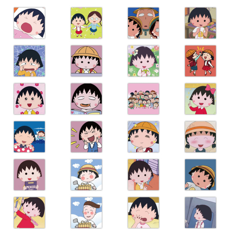 48pcs Chibi Maruko-chan Japan Anime Kids Cartoon Stickers