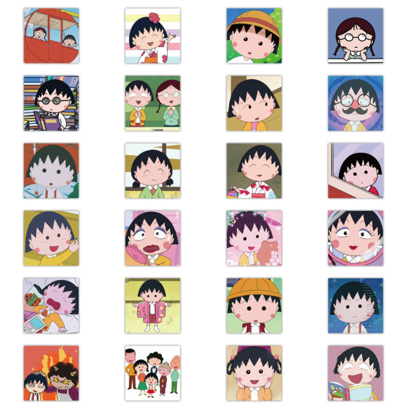48pcs Chibi Maruko-chan Japan Anime Kids Cartoon Stickers