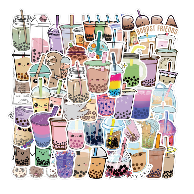 50pcs Milk Tea 1 Cartoon Memes Stickers