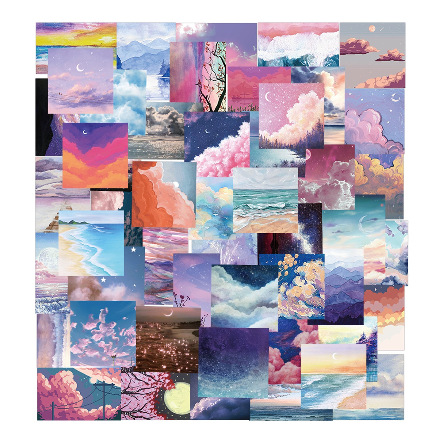 50pcs INS Painting 1 Clouds Sky Stickers