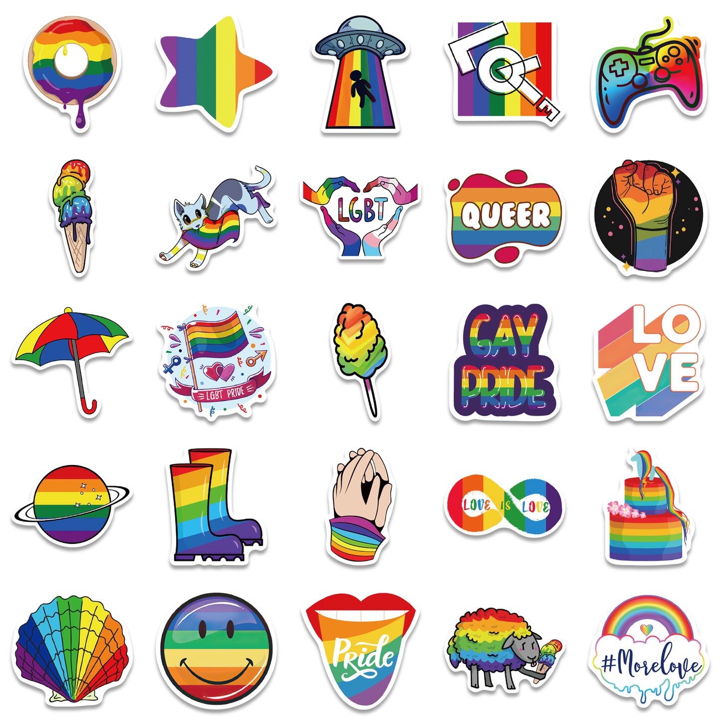 50pcs Rainbow LGBT Love Queer Stickers
