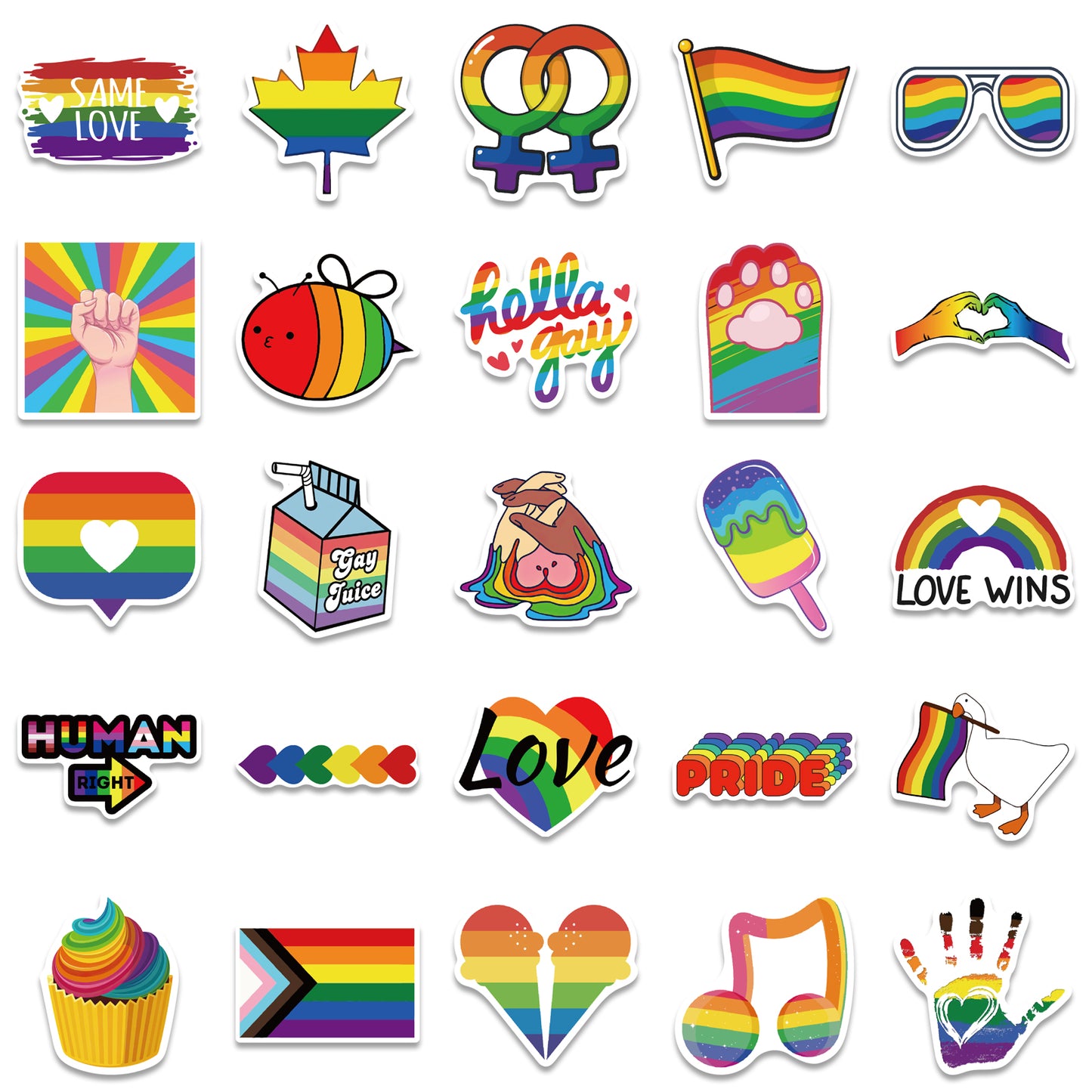 50pcs Rainbow LGBT Love Queer Stickers