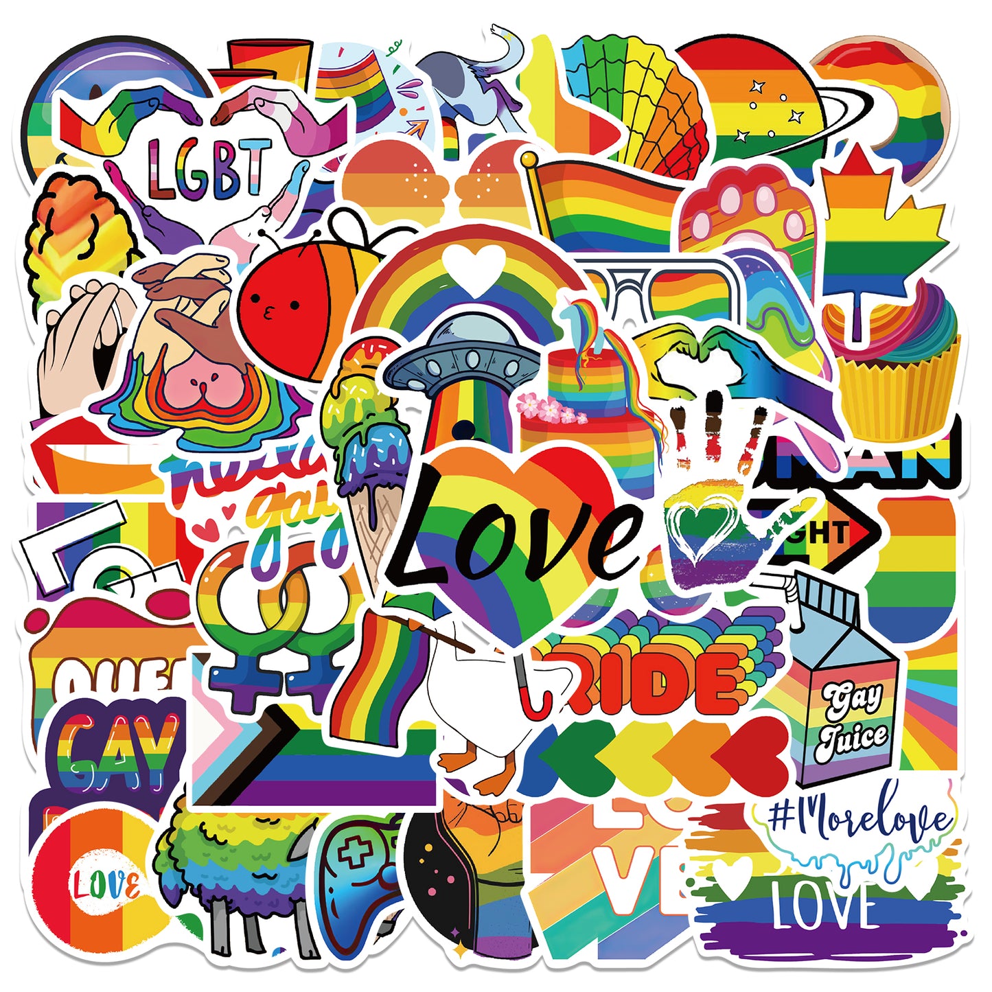 50pcs Rainbow LGBT Love Queer Stickers
