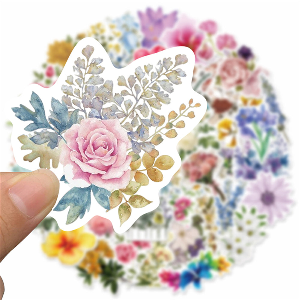 90pcs INS Style Flowers Plants Stickers