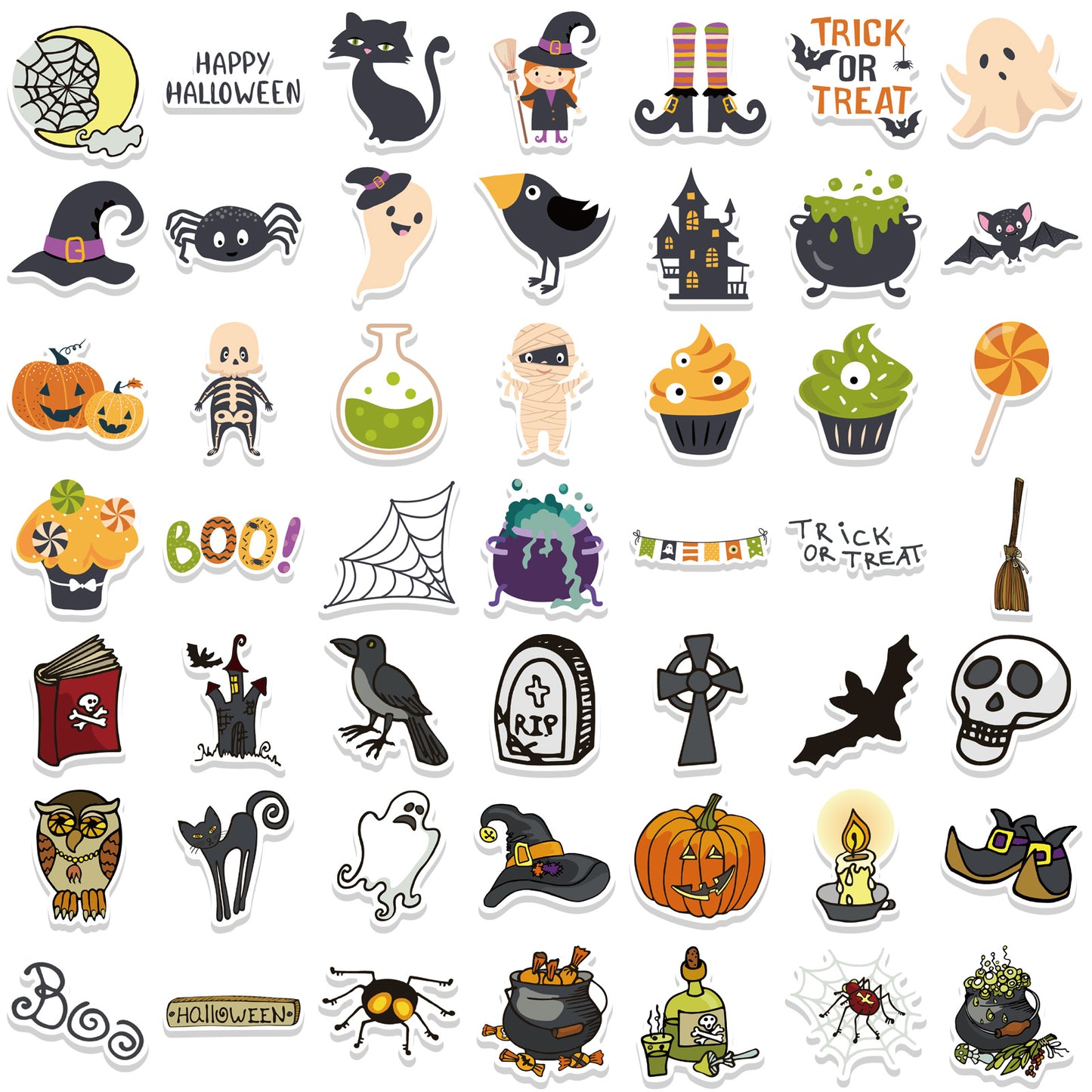 100pcs Halloween Happy Festival Stickers