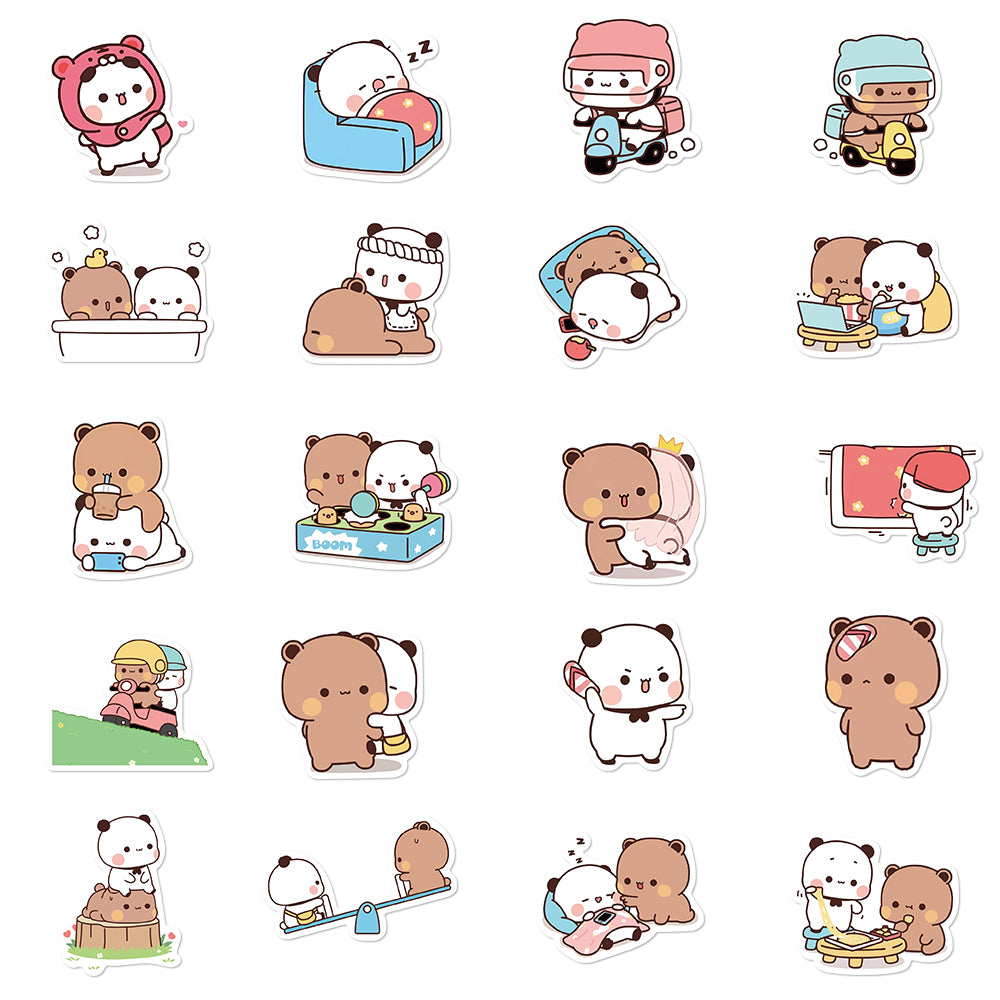 50pcs Cartoon Red Panda Stickers Cute Animals