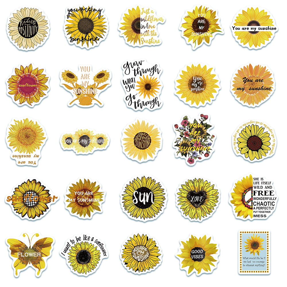 100pcs Sunflower Stickers