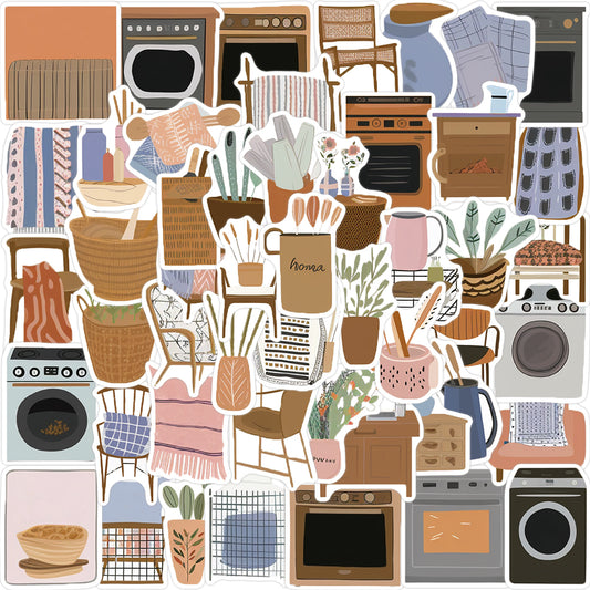 50pcs Scandinavian Minimalism Style Furniture Stickers