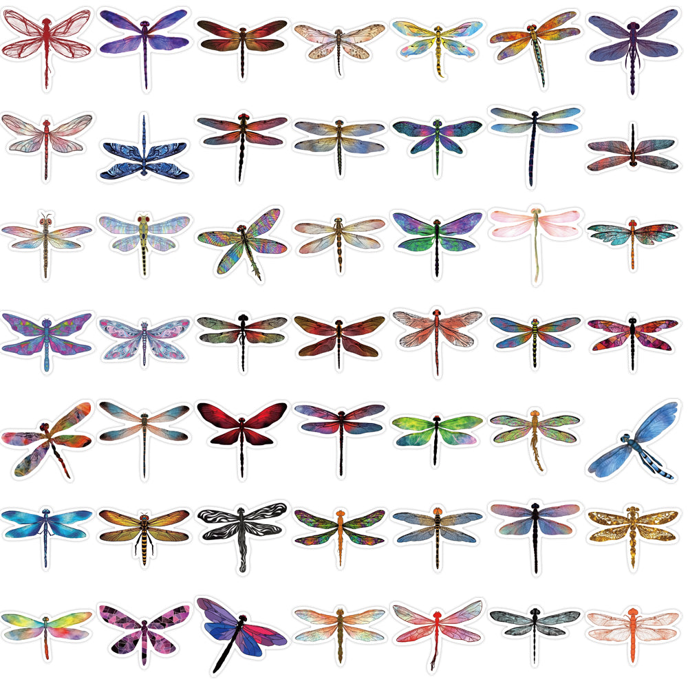 53pcs Dragonfly Insect Animals Stickers