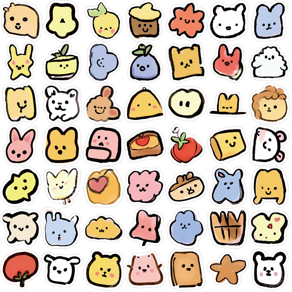 100pcs Animal Emoticons Kids Cartoon Sketch Stickers