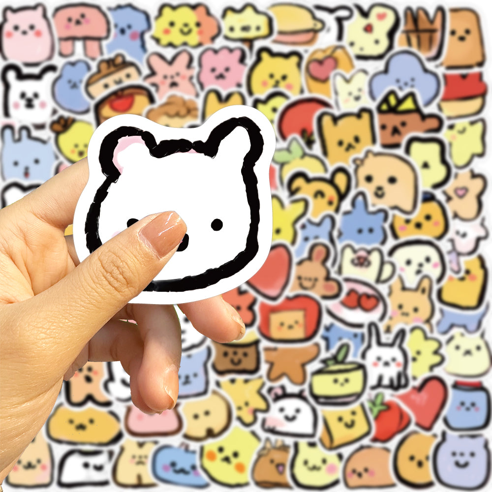 100pcs Animal Emoticons Kids Cartoon Sketch Stickers