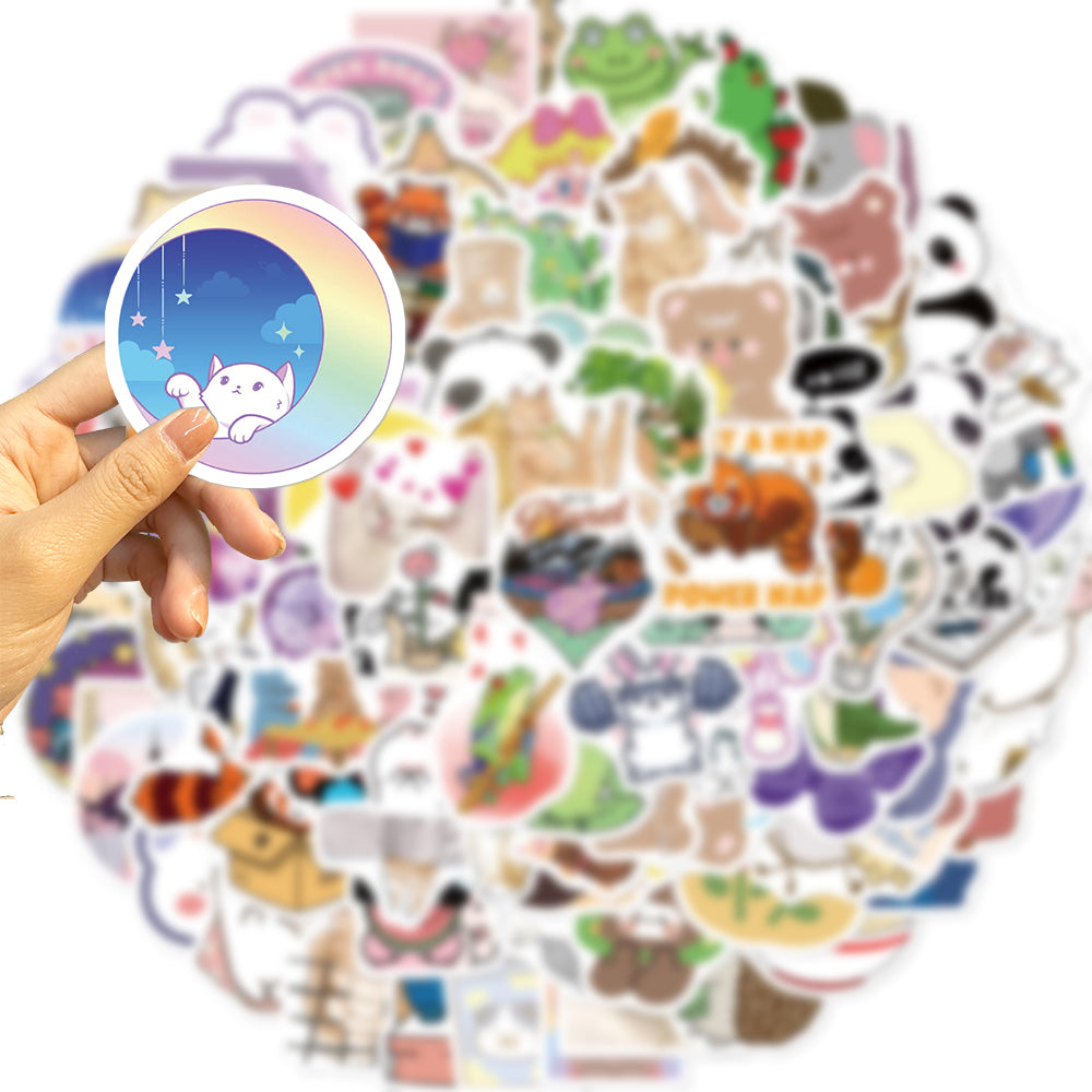 100pcs Cartoon Cute INS Style Animals 3 Stickers