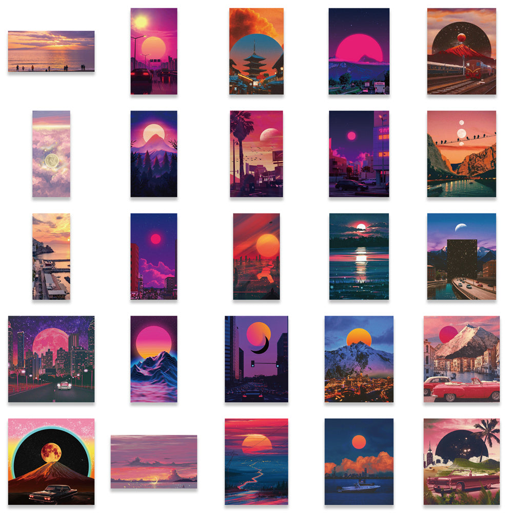 106pcs Sunset View Stickers