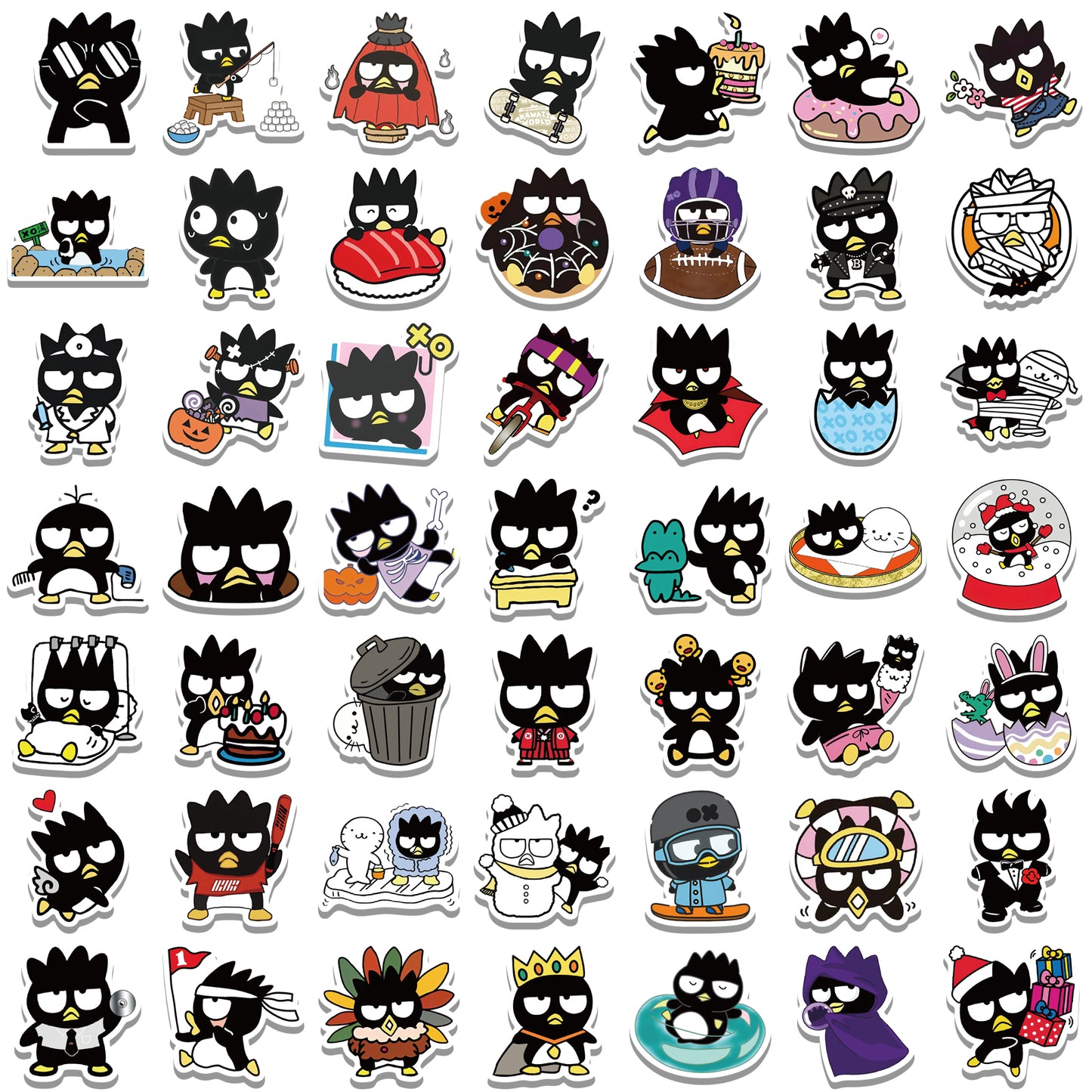 100pcs Cool Black Penguins Stickers Cartoon Animals