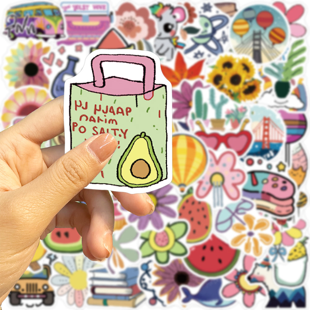 57pcs Cute Goods Lollipop Flowers Stickers