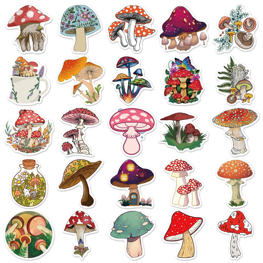 50pcs Mushroom Plants Fungi Stickers