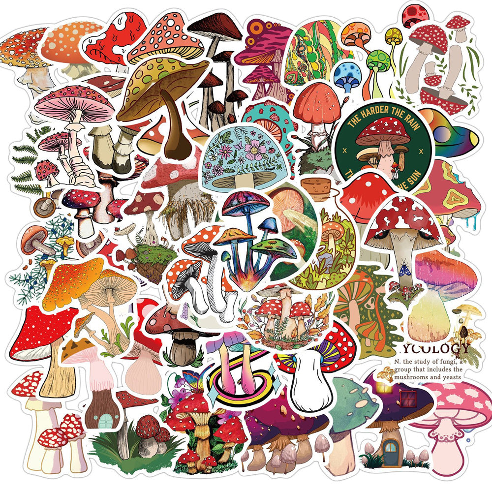 50pcs Mushroom Plants Fungi Stickers