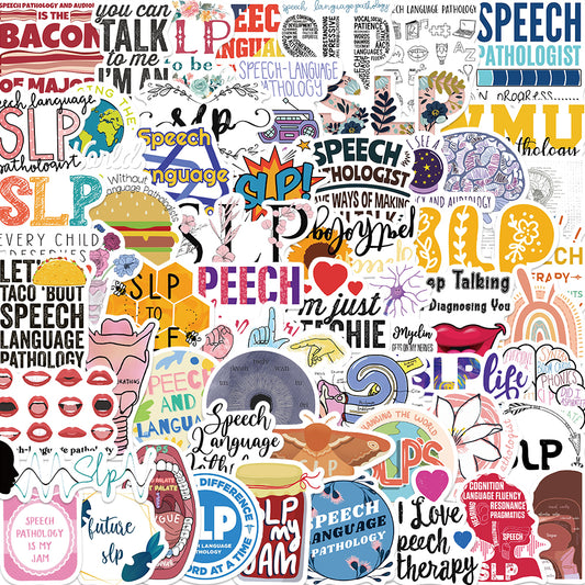 56pcs Speech Pathology Stickers SLP Therapy Health