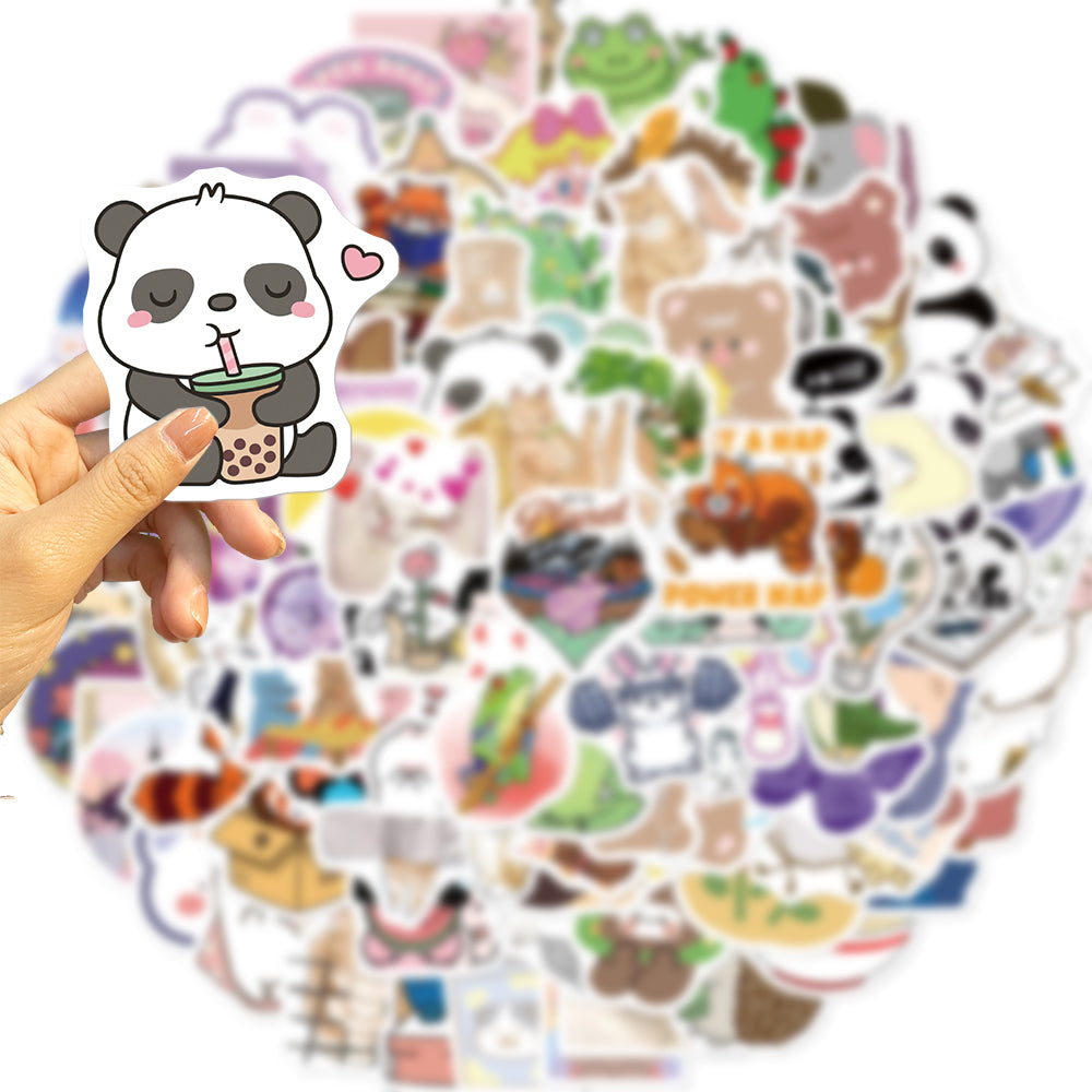 100pcs Cartoon Cute INS Style Animals 3 Stickers