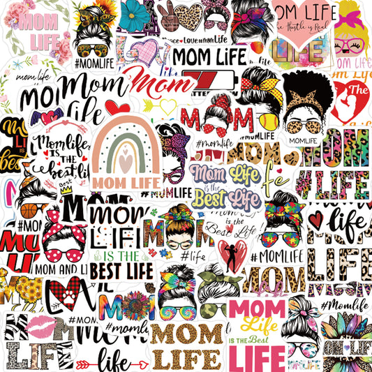 50pcs Mom Life Stickers Best Title