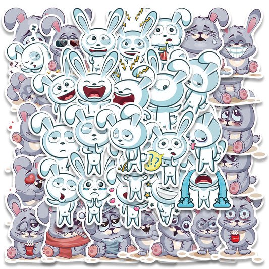 37pcs Cartoon Funny Bunny Stickers Cute Rabbits