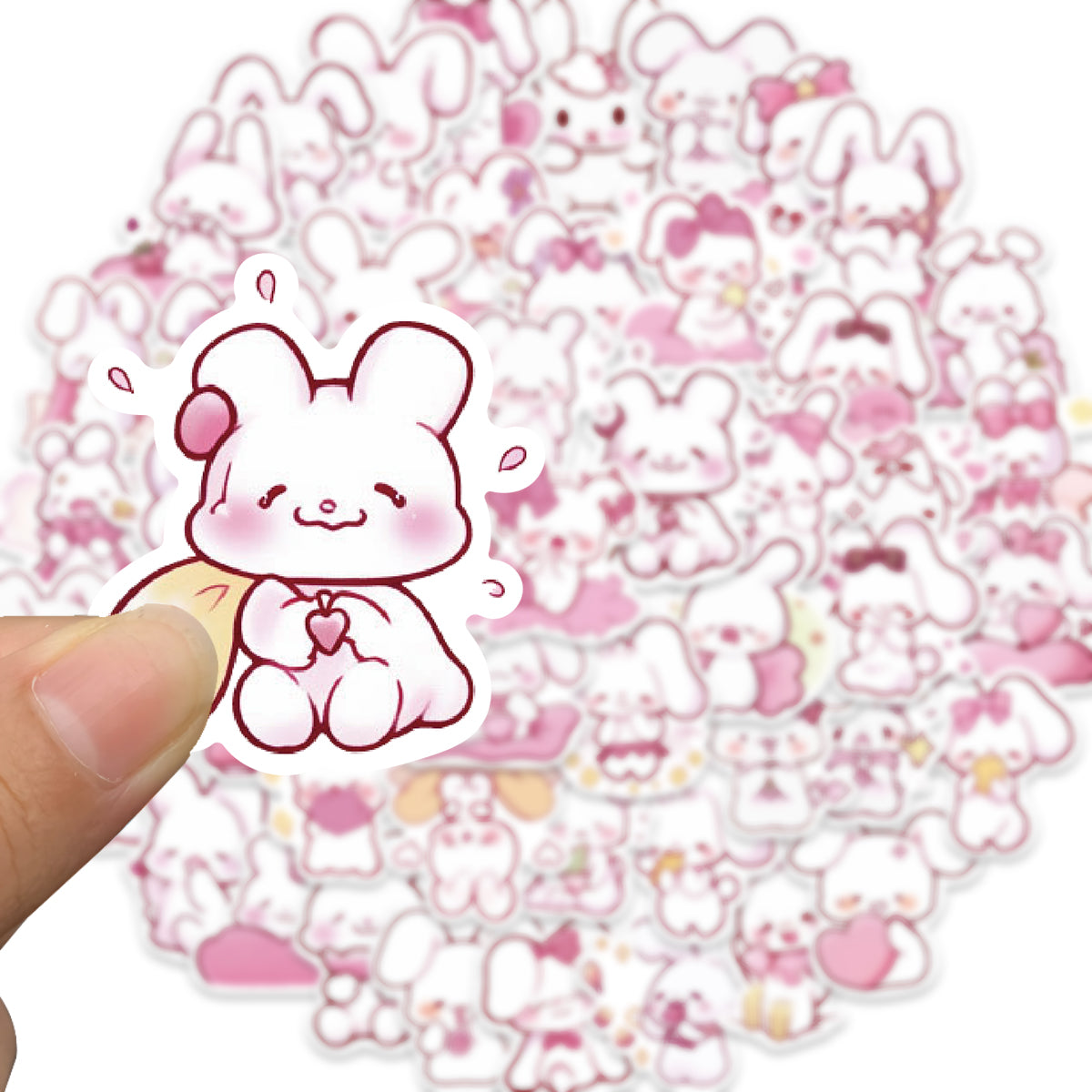 50pcs Pink Cartoon Bunny Kids Rabbit Stickers