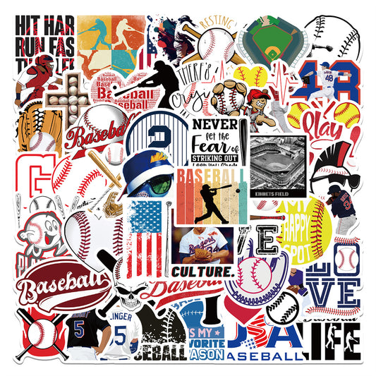 52pcs Baseball Stickers Sports Hit Hard