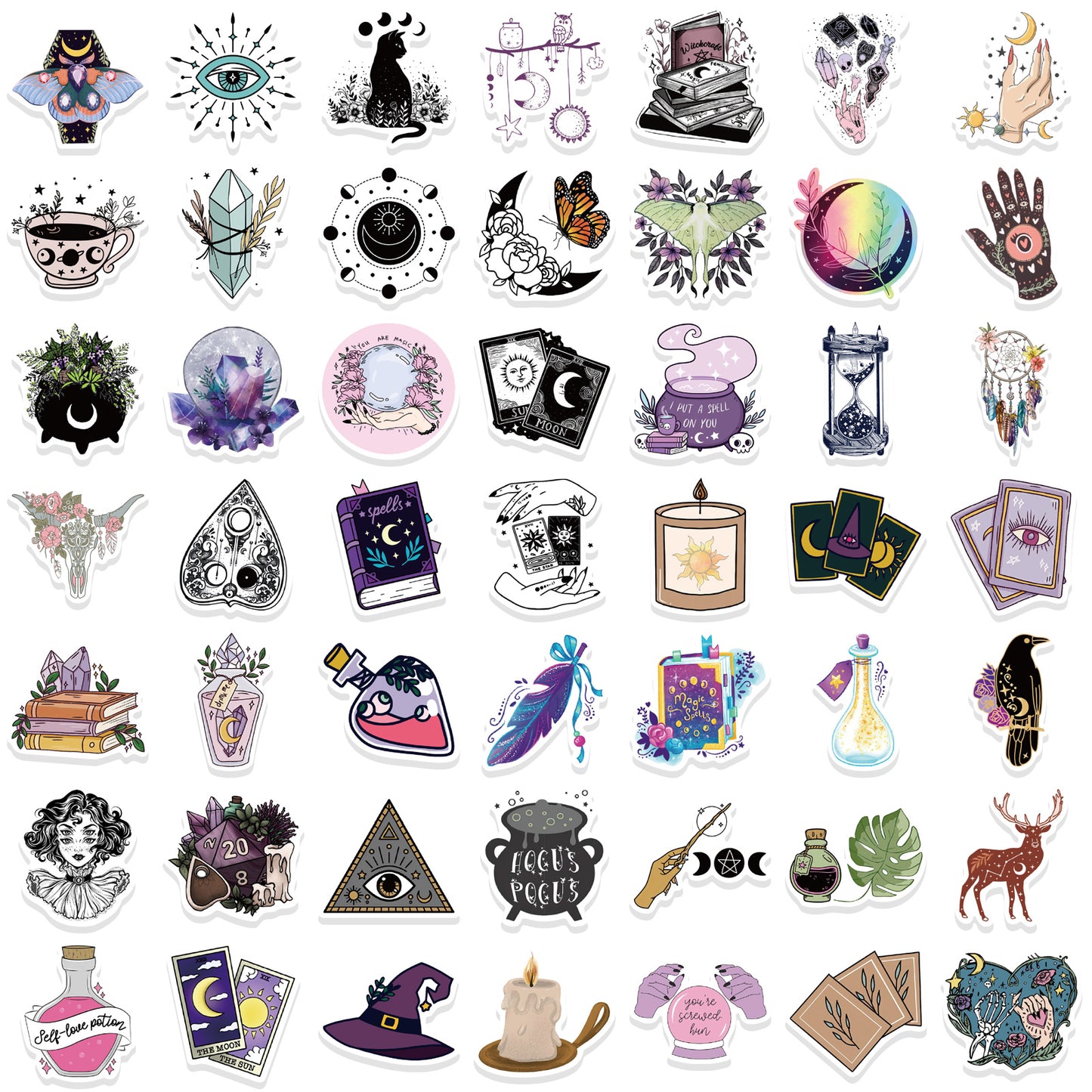 100pcs Boho Witchy Stickers