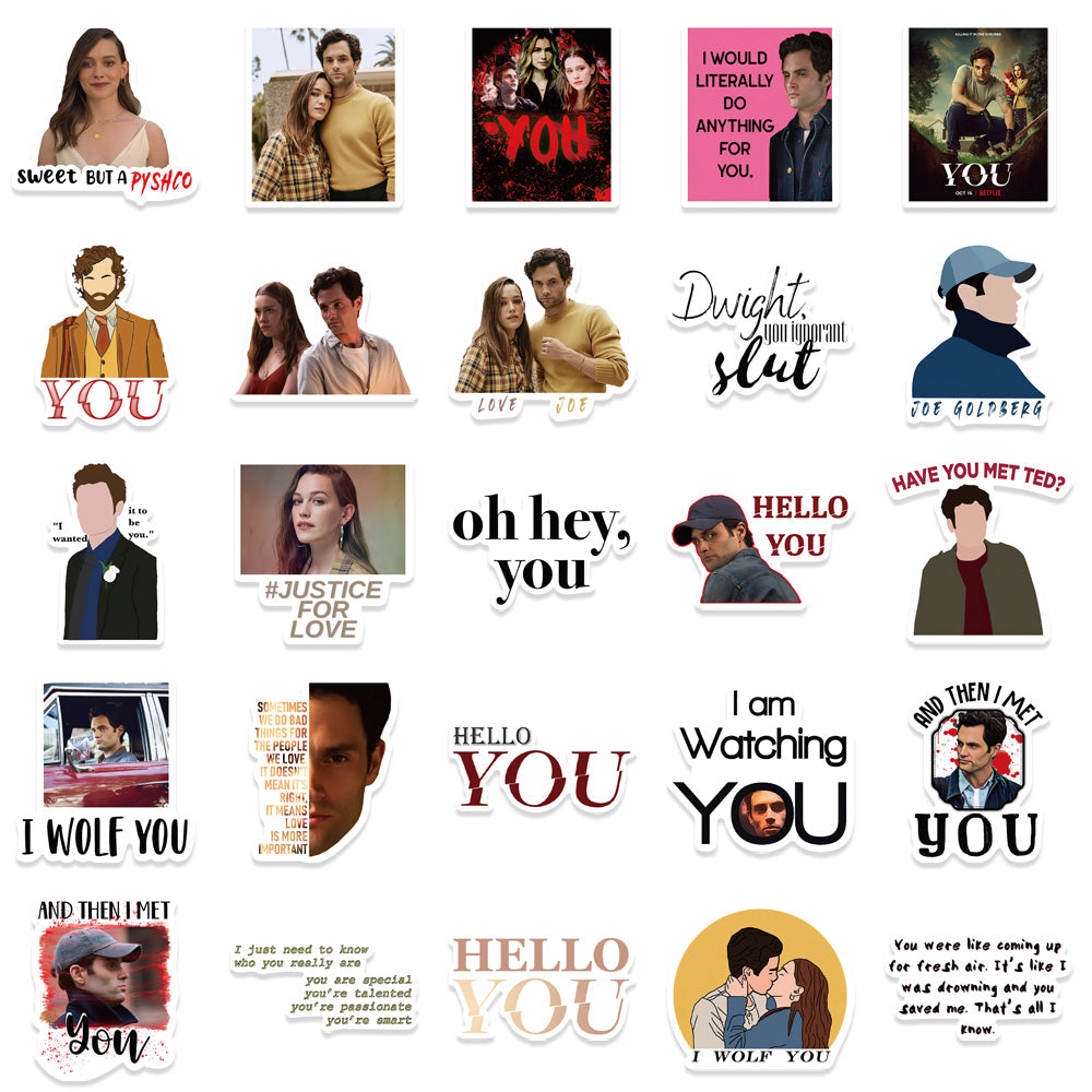 52pcs YOU Drama Crime TV Show Stickers