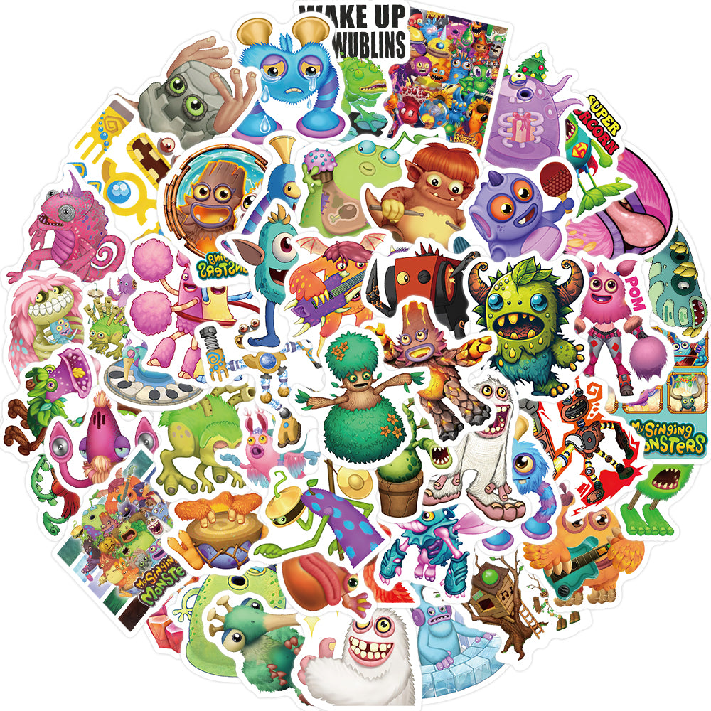 50pcs My Singing Monster Stickers Cartoon Singing