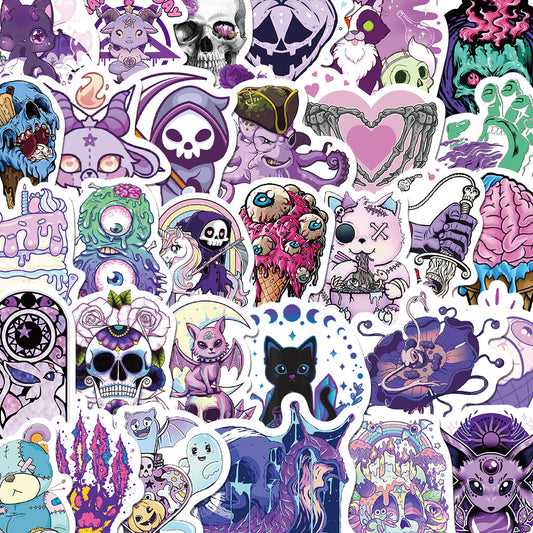 50pcs Gothic Purple Stickers
