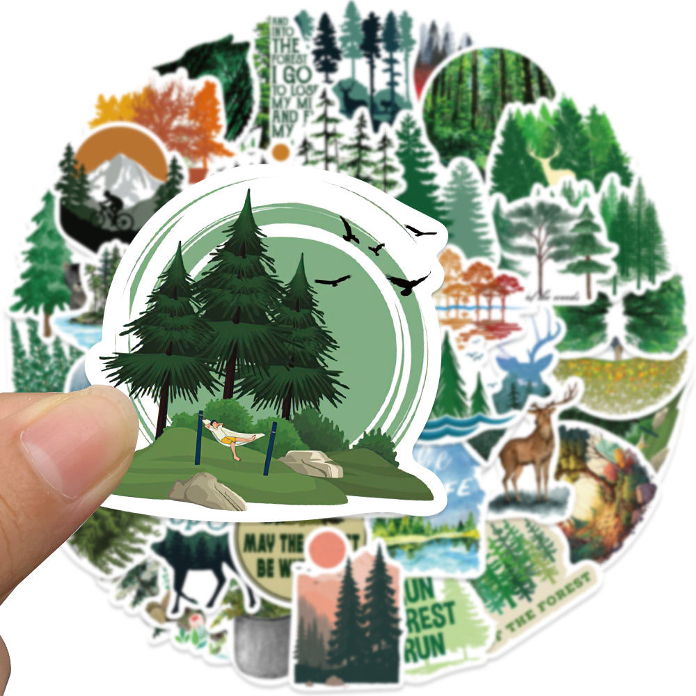 94pcs Green Plants Stickers Forest Lack Life