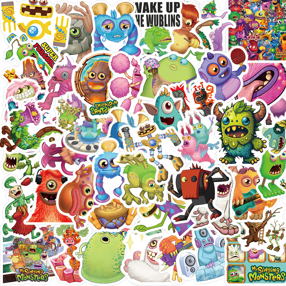 50pcs My Singing Monster Stickers Cartoon Singing